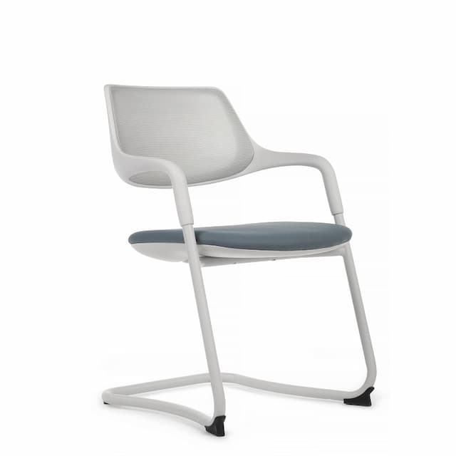 Кресло RV DESIGN Scroll SF (HY-813B) белый каркас / серая спинка / серое сиденье