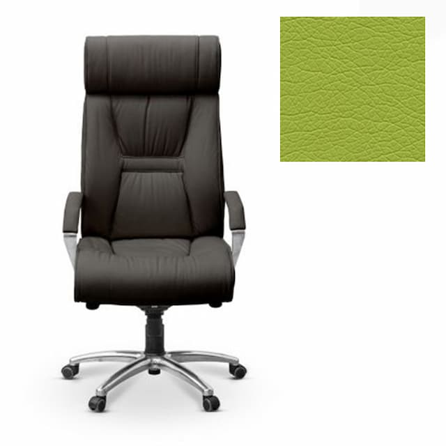 Кресло руководителя Юнитекс Олимп X хром экокожа премиум фисташковая CN1131