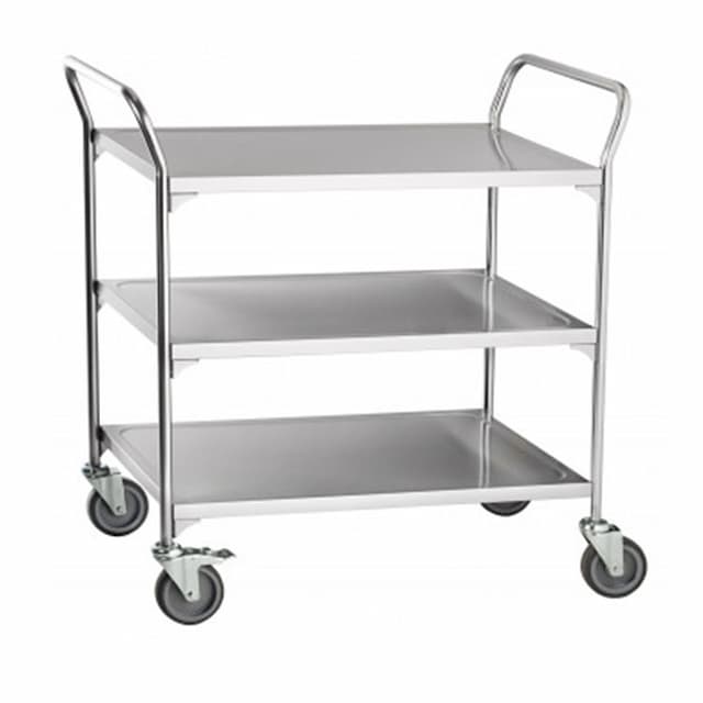 Тележка сервировочная Abat ТС-80 (800х500мм) 3 полки, поворотные колеса, вся нерж.