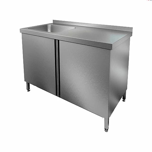 Стол производственный с распашными дверцами и моечной ванной Hicold НСЗ1М-18/7БЛ