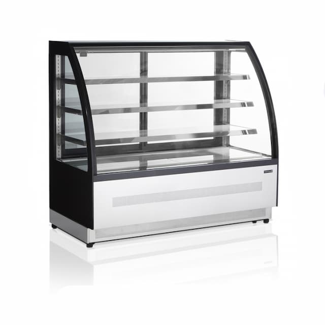 Витрина холодильная кондитерская Tefcold LPD1500C-P/BLACK черная/нерж